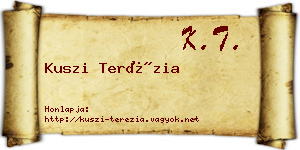 Kuszi Terézia névjegykártya